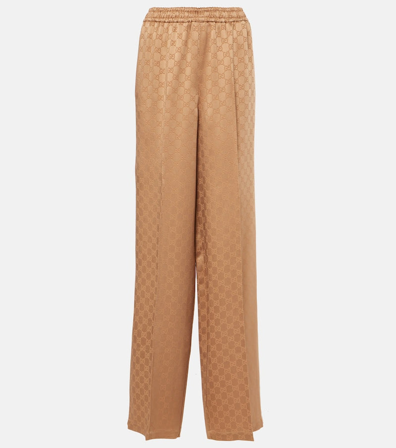 Gucci GG jacquard satin wide-leg pants