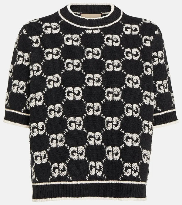 Gucci GG jacquard wool bouclé top | LYBSTORE