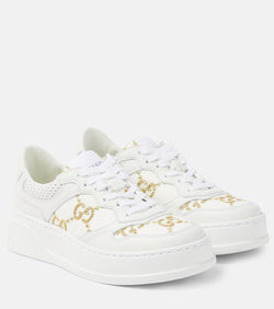 Gucci GG leather-trimmed sneakers