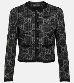 Gucci GG single-breasted wool-blend tweed jacket | LYBSTORE