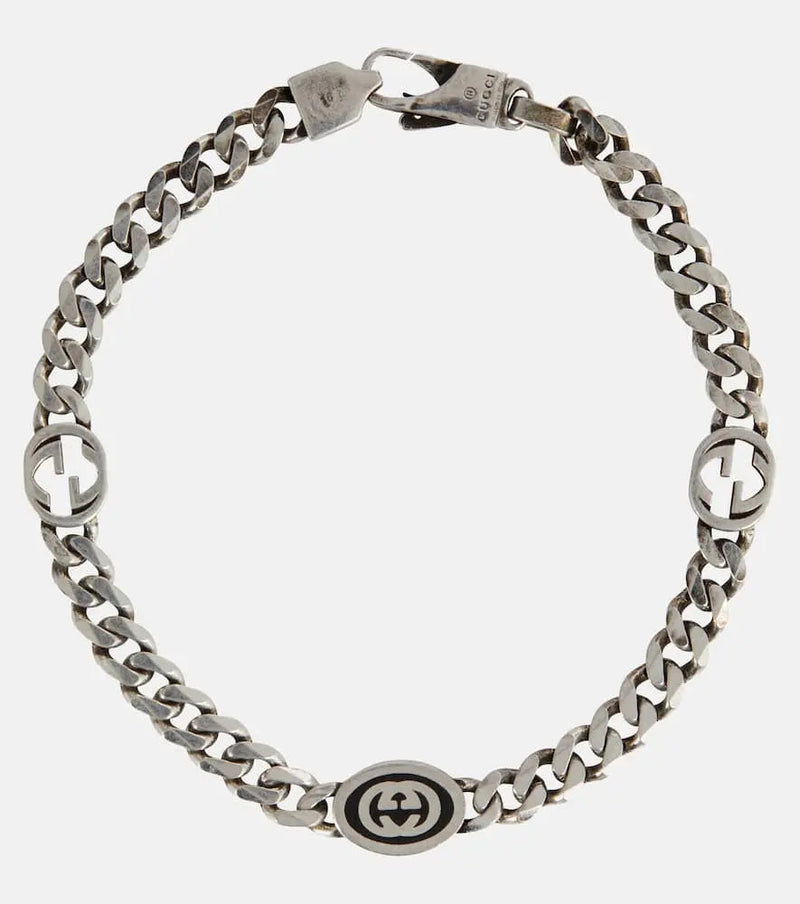 Gucci GG sterling silver chain-link bracelet | LYBSTORE