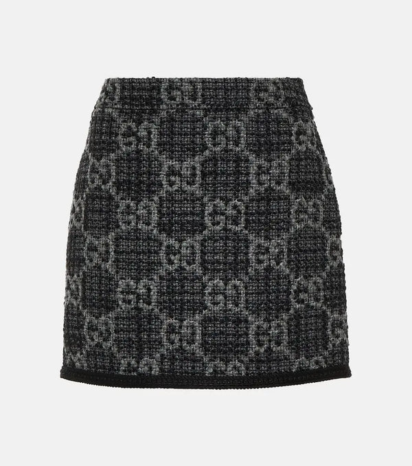 Gucci GG wool and cotton tweed miniskirt | LYBSTORE