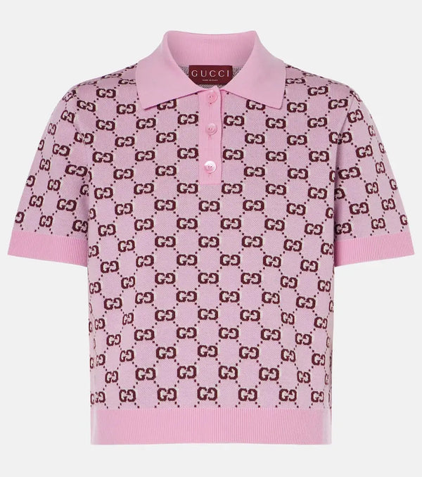 Gucci GG wool-blend jacquard polo shirt | LYBSTORE