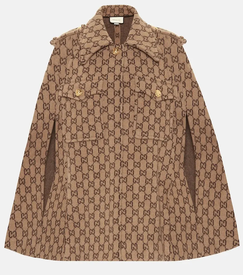 Gucci GG wool cape | LYBSTORE