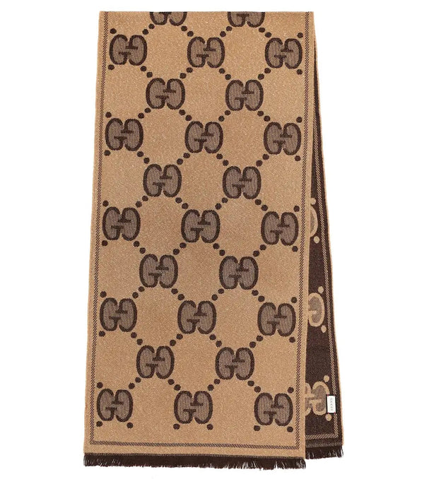 Gucci GG wool jacquard scarf | LYBSTORE