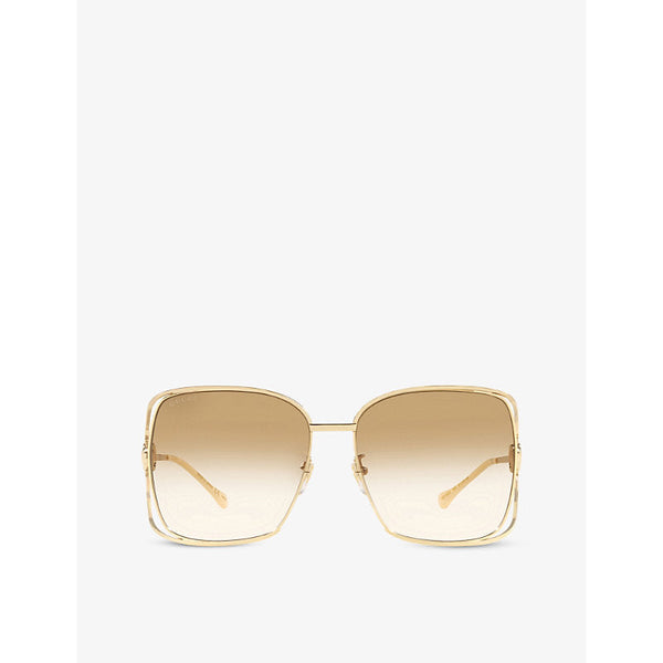 Gucci GG1020S square-frame metal sunglasses | LYBSTORE