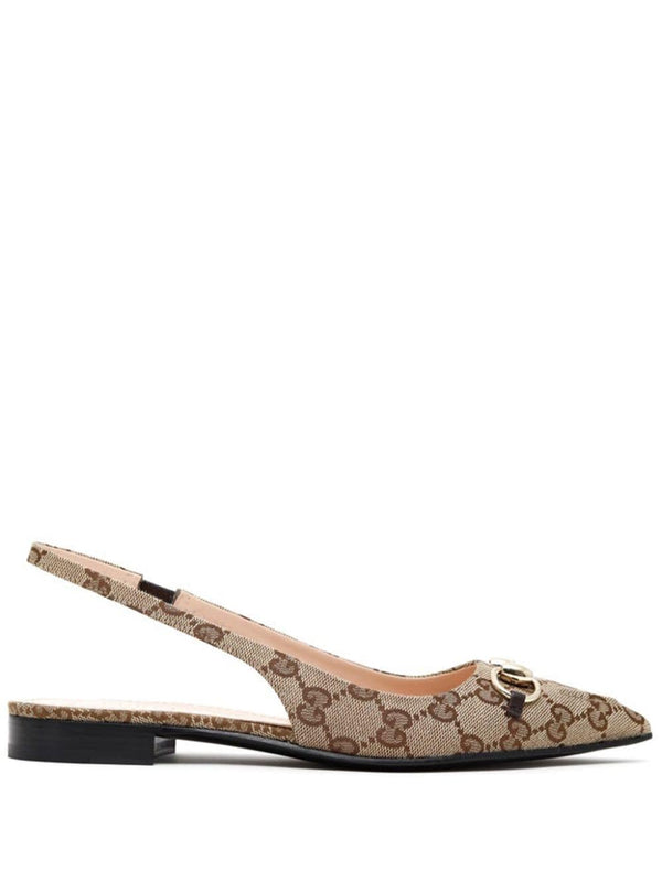 Gucci Gg Motif Slingback Ballets