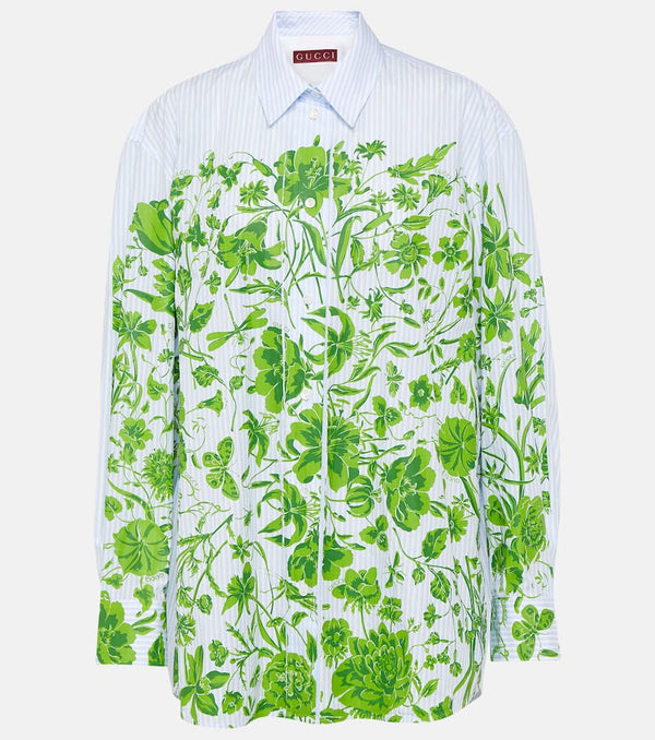 Gucci Gucci Flowers striped cotton shirt