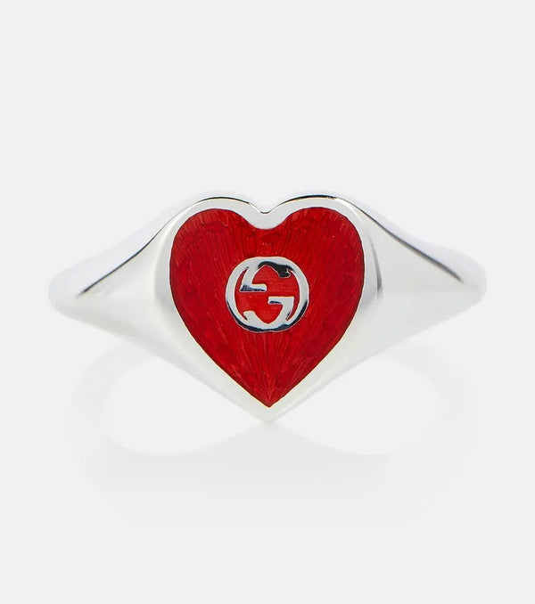 Gucci Gucci Heart sterling silver ring | LYBSTORE