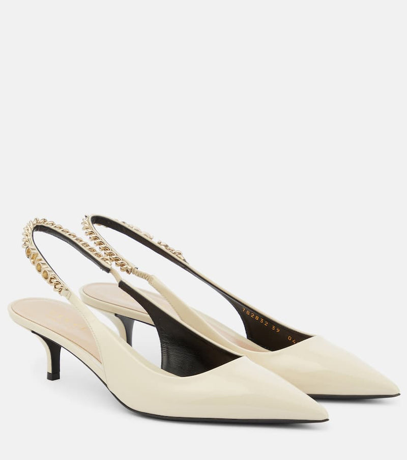 Gucci Gucci Signoria leather slingback pumps