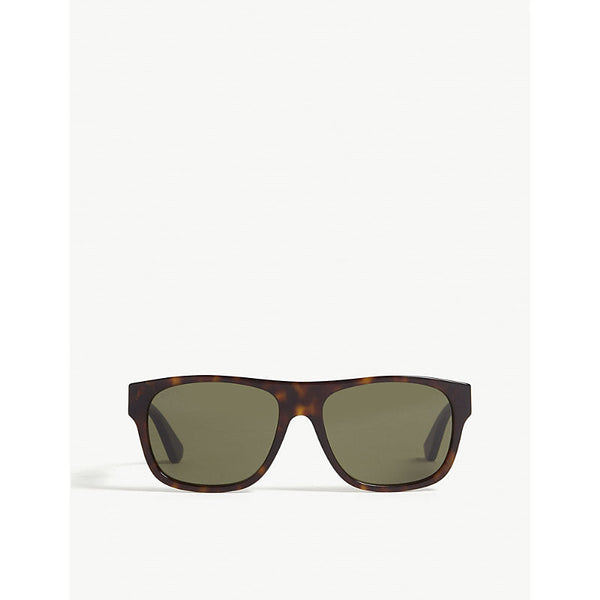 Womens Gucci Havana Gg0341s rectangle-frame sunglasses