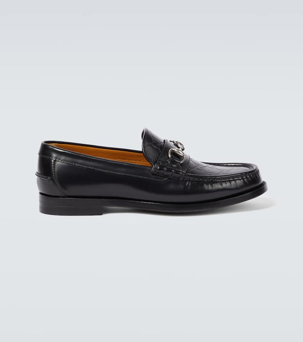 Gucci Horsebit GG-embossed leather loafers