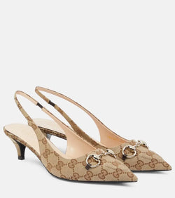 Gucci Horsebit GG slingback pumps | LYBSTORE