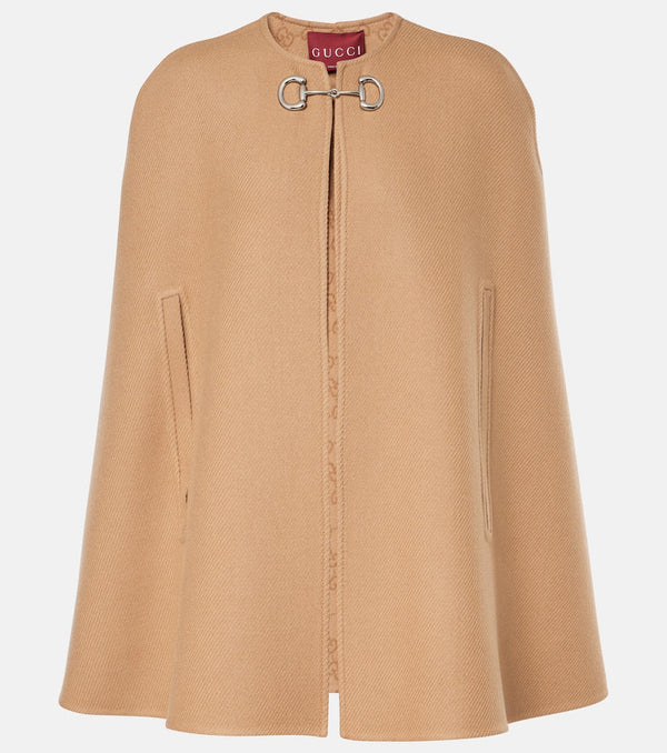 Gucci Horsebit wool and cashmere cape