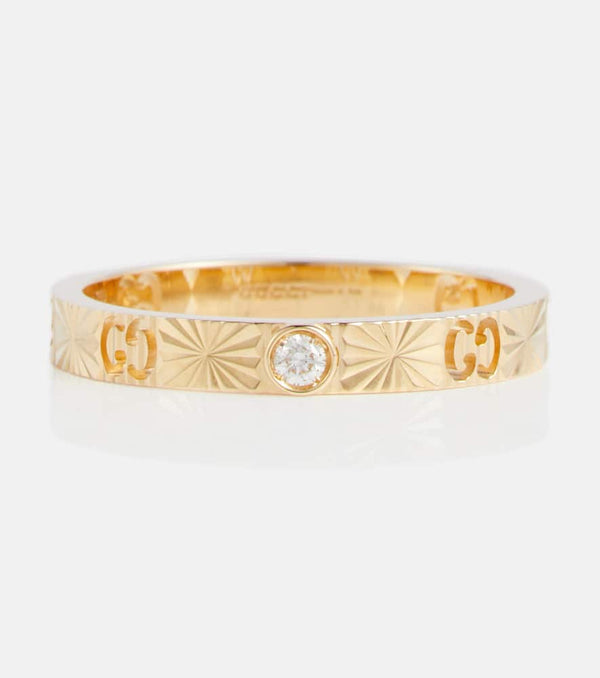 Gucci Icon 18kt gold ring with diamond | LYBSTORE