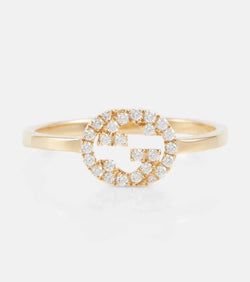 Gucci Interlocking G 18kt gold ring with diamonds | LYBSTORE