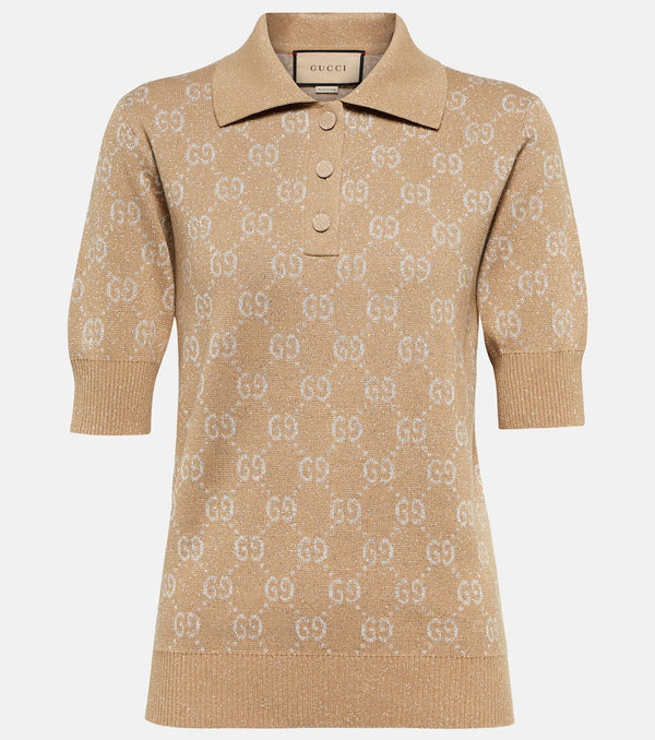 Gucci Lamé GG jacquard polo shirt