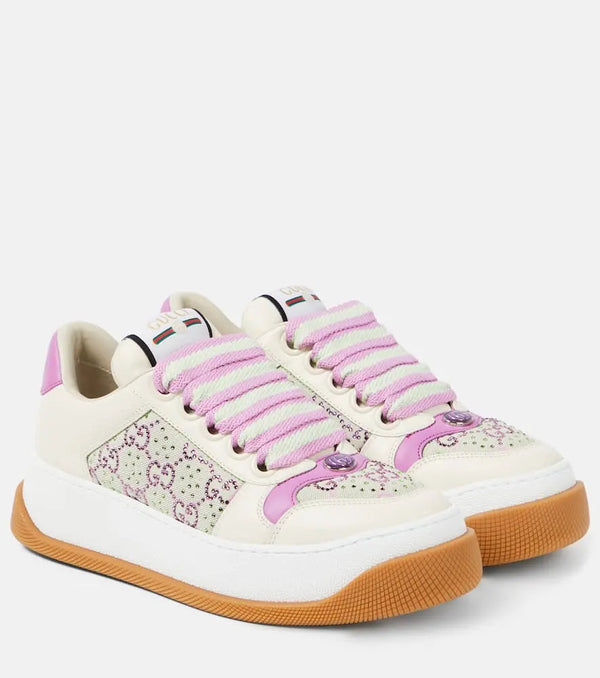 Gucci Screener GG Crystal leather sneakers | LYBSTORE