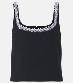 Gucci Sequined silk and wool crêpe cady tank top