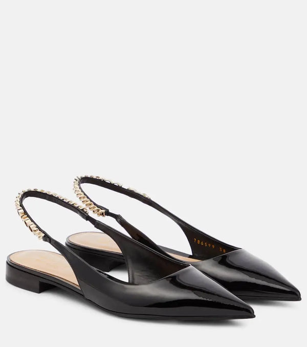 Gucci Signoria patent leather slingback flats | LYBSTORE