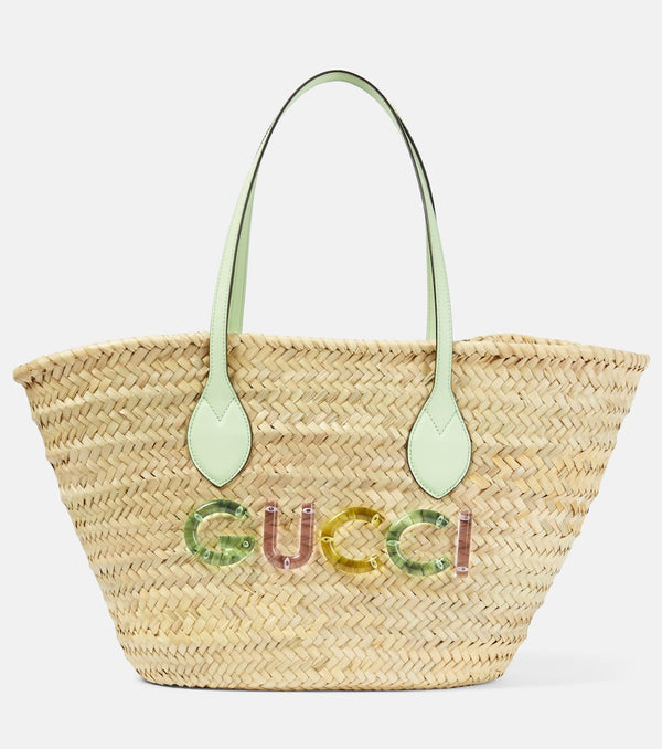 Gucci Small logo straw basket bag