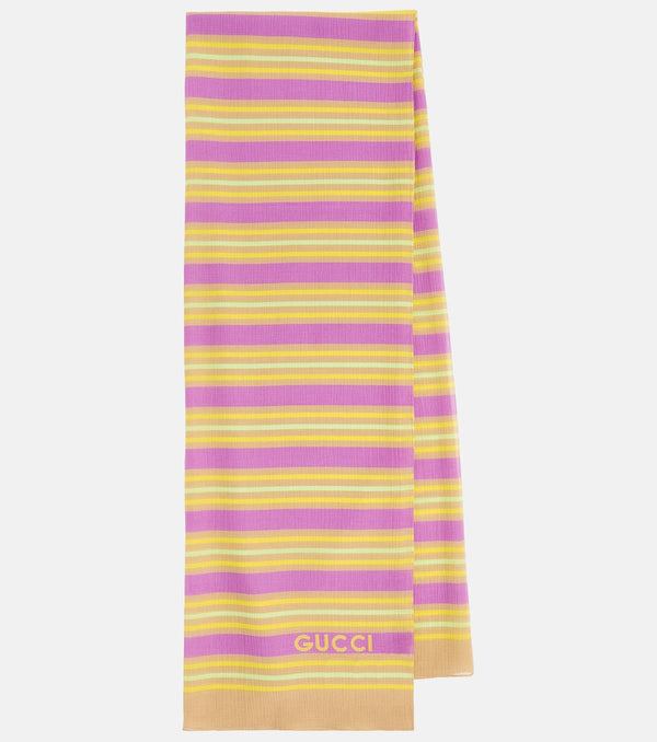 Gucci Striped silk and cotton scarf