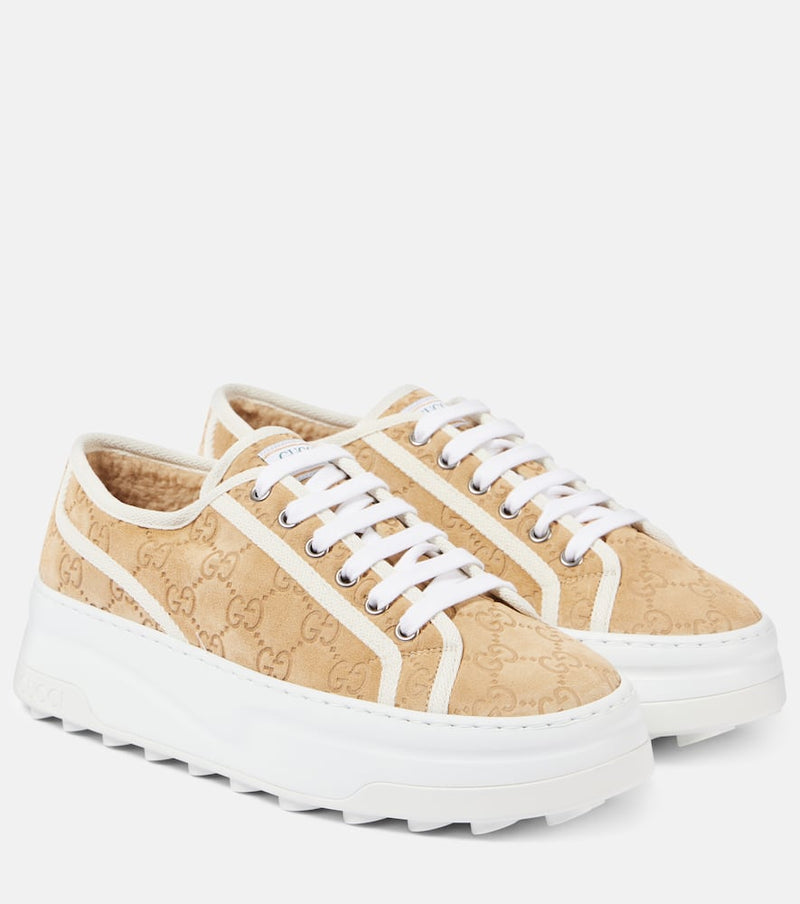 Gucci Tennis Trek GG suede platform sneakers