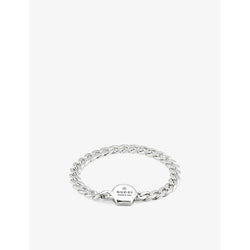 Gucci Trademark logo-engraved sterling silver bracelet