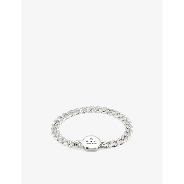 Womens Gucci Trademark logo-engraved sterling silver bracelet