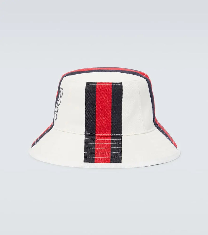 Gucci Web Stripe canvas bucket hat