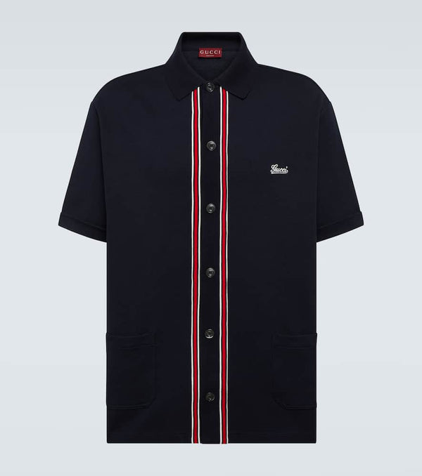 Gucci Web cotton jersey polo shirt