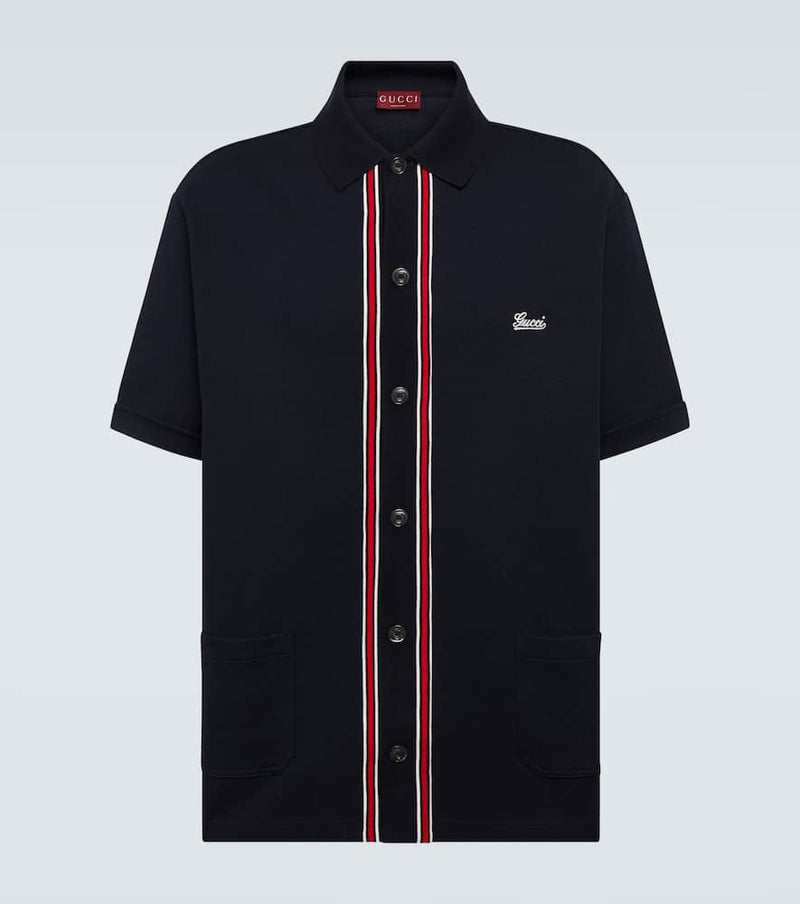 Gucci Web cotton jersey polo shirt