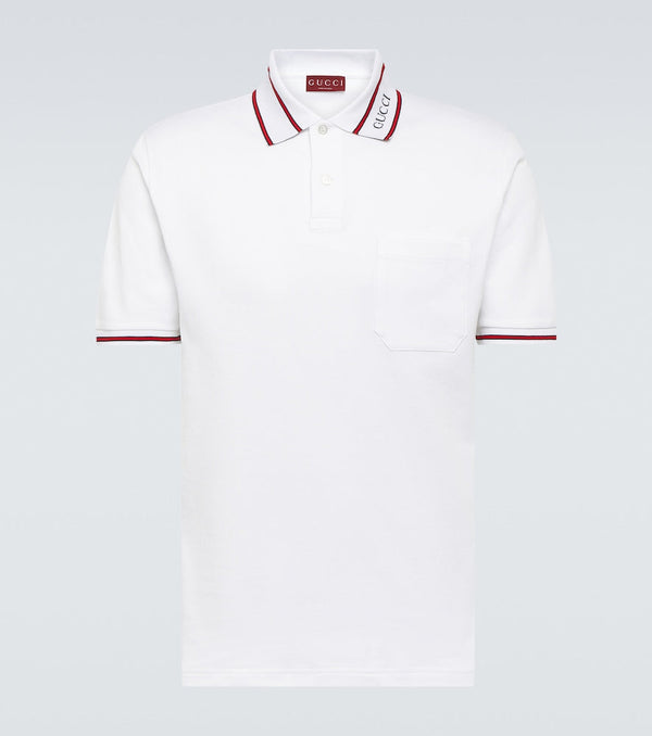 Gucci Web cotton piqué polo shirt