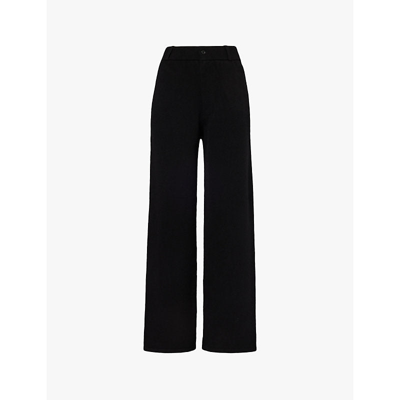 Womens Guest In Residence Straight-leg mid-rise cashmere-blend trousers