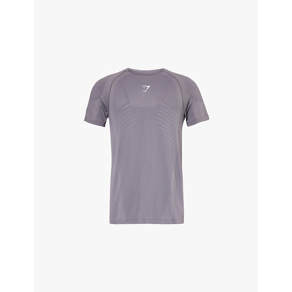 Mens Gymshark Apex Seamless brand print woven slim fit T-shirt