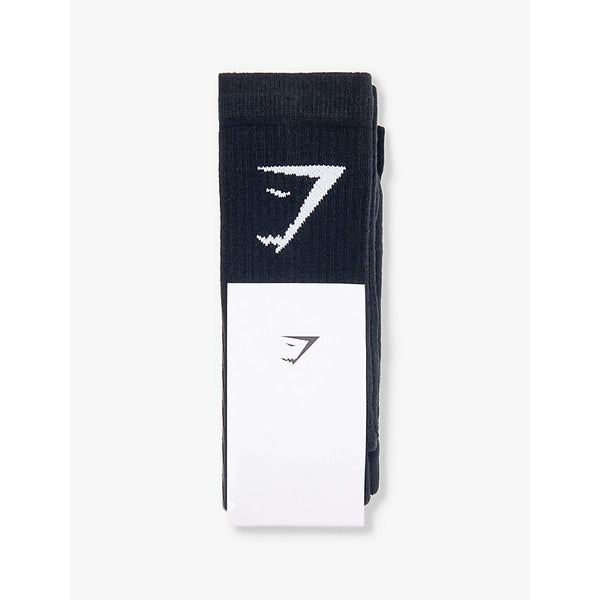 Mens Gymshark Branded pack of three cotton-blend socks