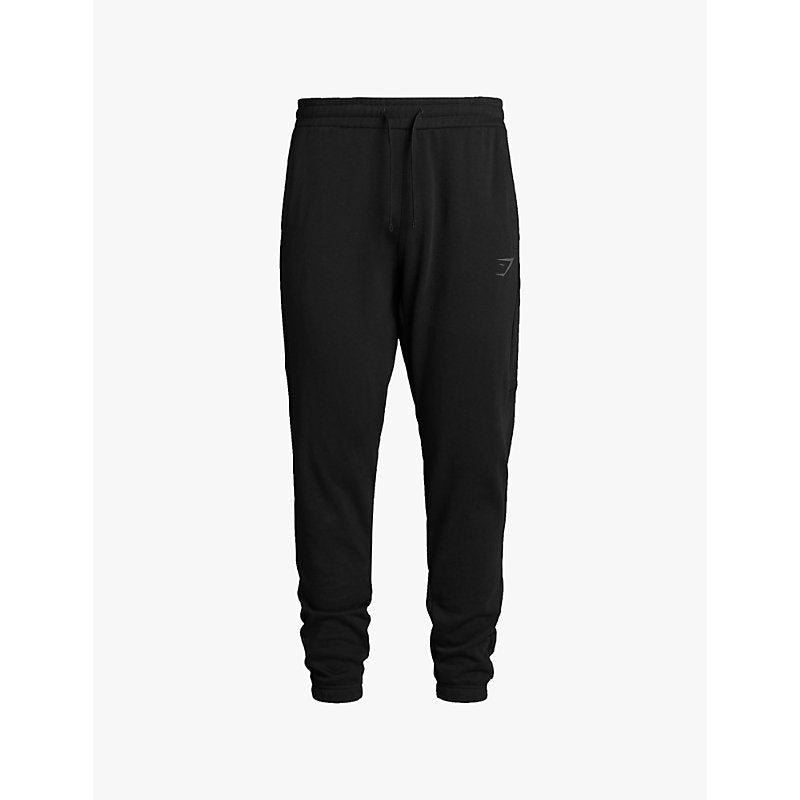 Mens Gymshark Power logo-print cotton jogging bottoms