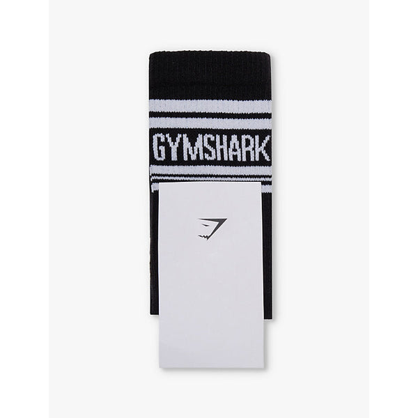 Womens Gymshark Striped brand-print stretch-cotton blend socks