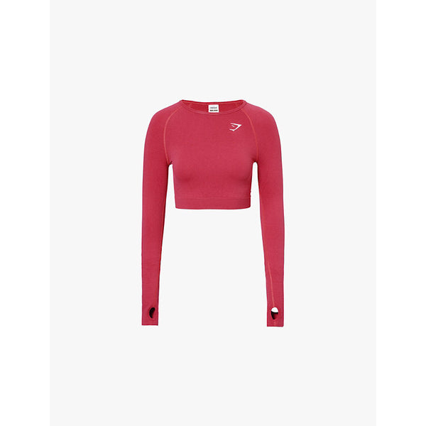 Womens Gymshark Vital Seamless 2.0 long-sleeve stretch-woven crop top