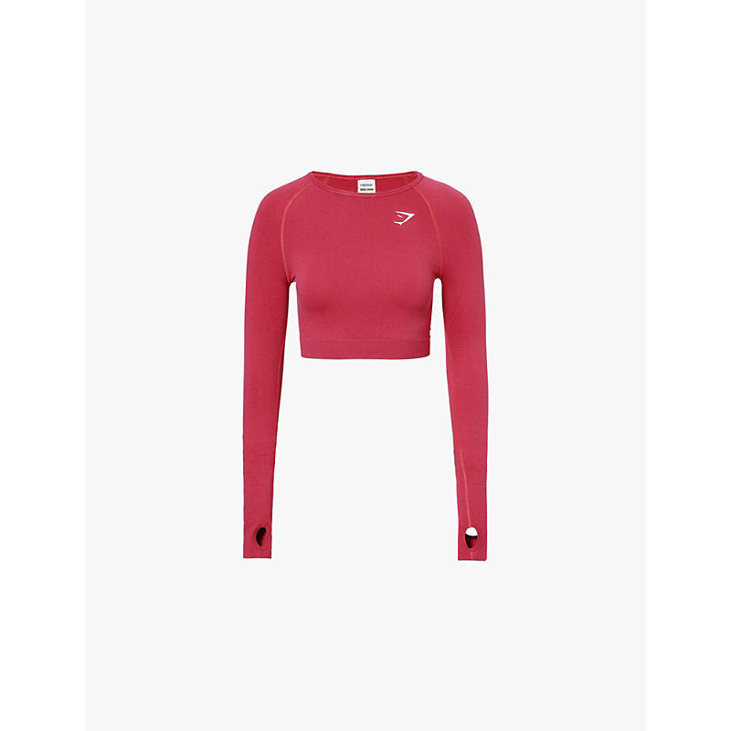 Womens Gymshark Vital Seamless 2.0 long-sleeve stretch-woven crop top