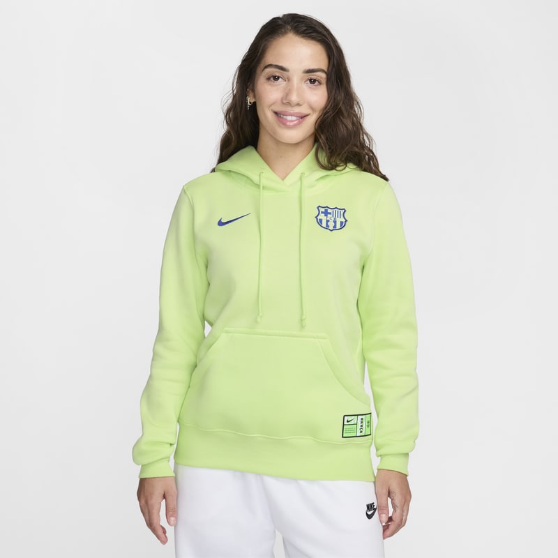 Sudadera con gorro sin cierre de fútbol Nike para mujer FC Barcelona Phoenix Fleece Third - Verde