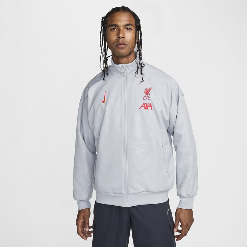 Chamarra de fútbol Nike Dri-FIT Anthem para hombre Liverpool FC Strike Alternativa - Gris