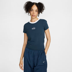 Playera cropped slim para mujer Nike Sportswear Chill Knit - Azul