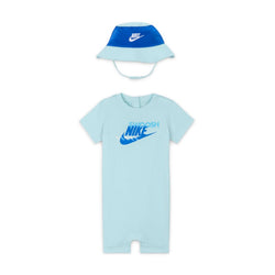 Conjunto de enterito y gorro tipo pescador para bebé (12 a 24 meses) Nike Sportswear PE - Azul