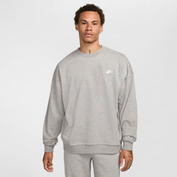 Sudadera de cuello redondo de French Terry Nike oversized para hombre Nike Club Fleece - Gris