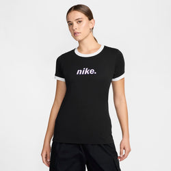 Playera para mujer Nike Sportswear Ringer - Negro