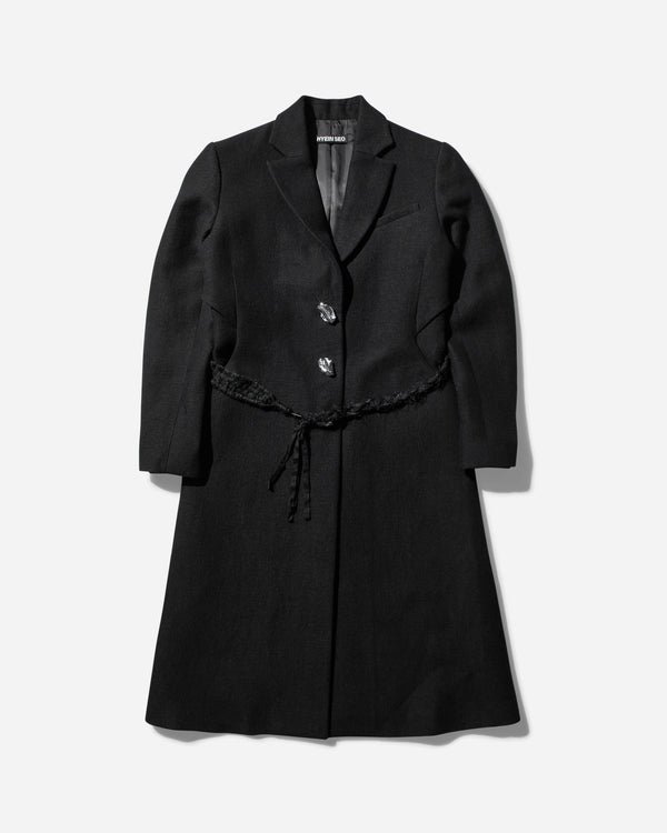 HYEIN SEO Women s Ceramic Button Long Coat Black