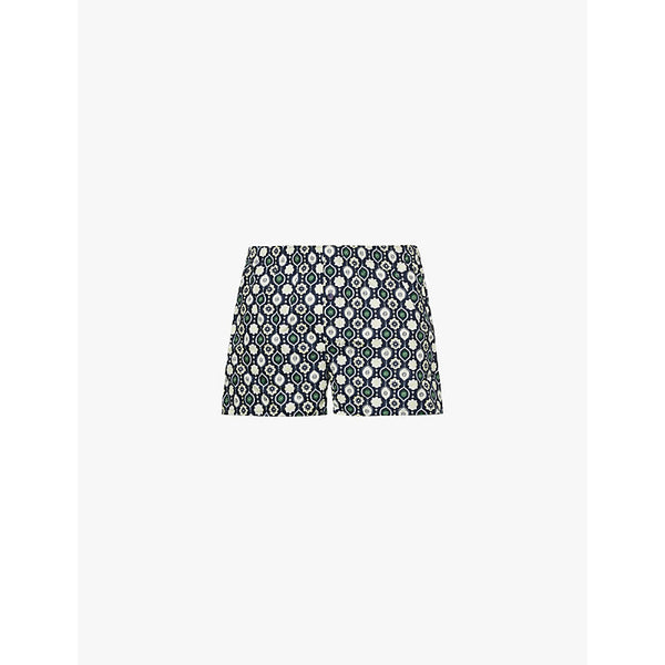 Mens Hanro Floral-print mid-rise cotton-poplin boxers