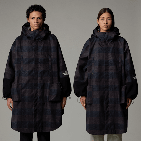 The North Face Hardshell Poncho Jacket Smokey Brown Plaid