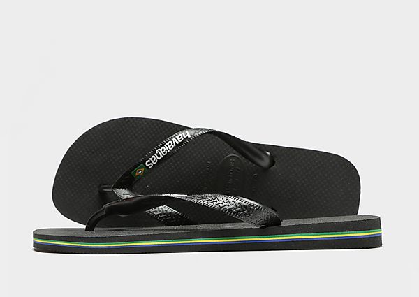 Havaianas Brazil Logo Flip Flops Black